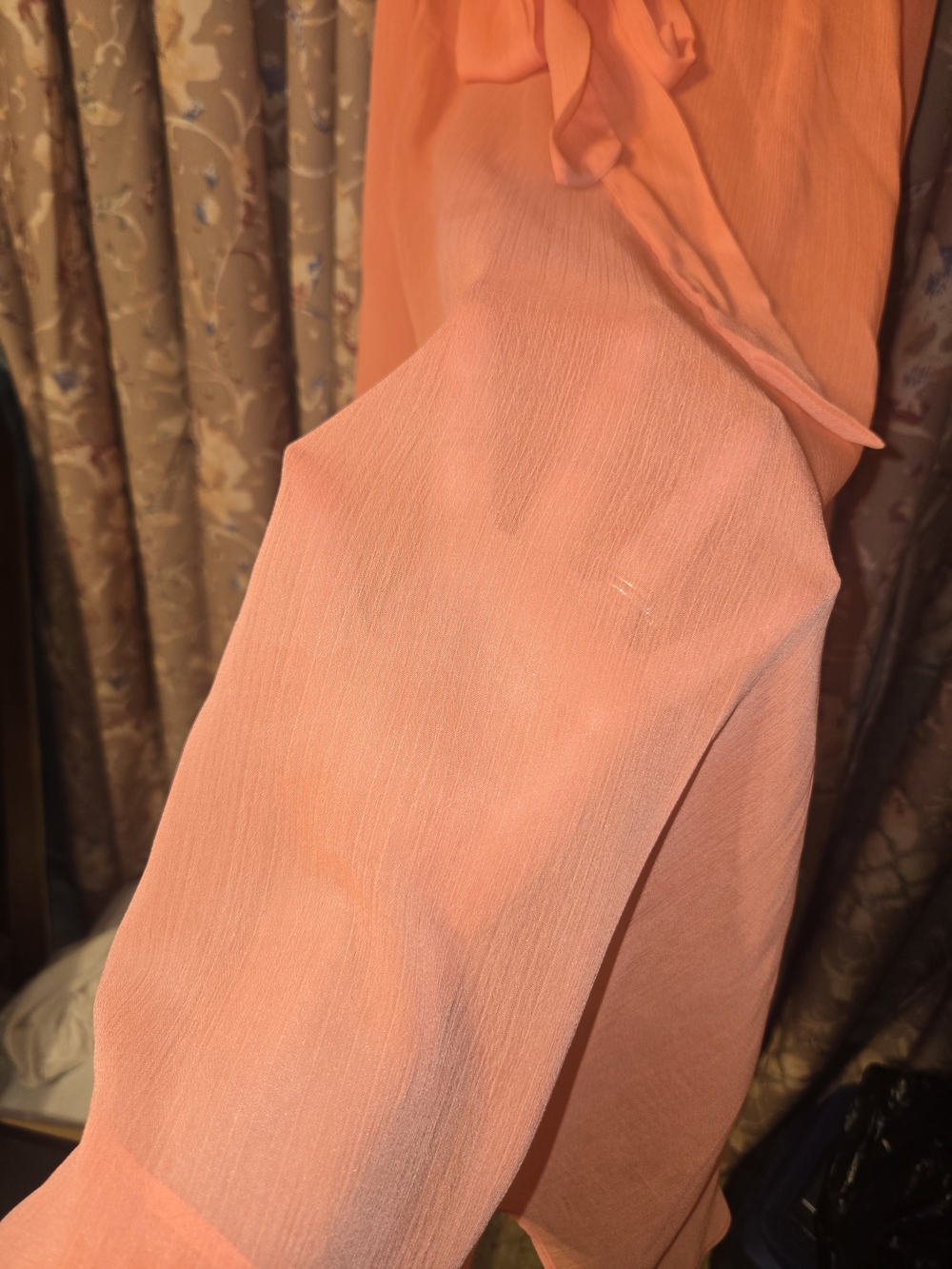 DNKY Wrap Midi Dress Coral Orange - Picture 14 of 14
